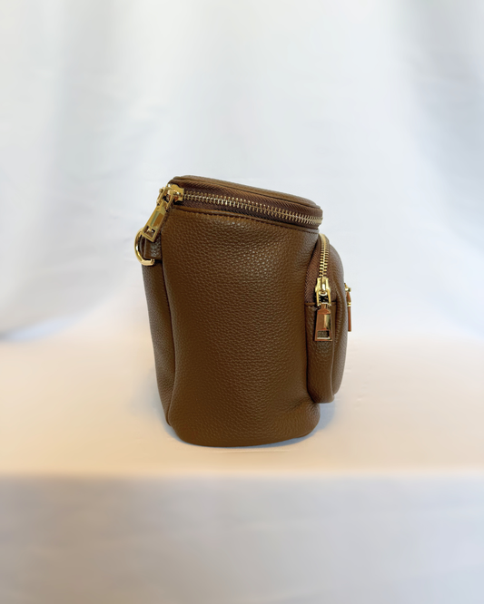 Zoey Crossbody Diaper Bag 2.0- Brown