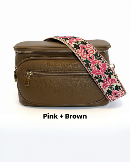 Zoey Crossbody Diaper Bag 2.0- Brown