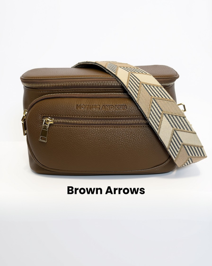 Zoey Crossbody Diaper Bag 2.0- Brown