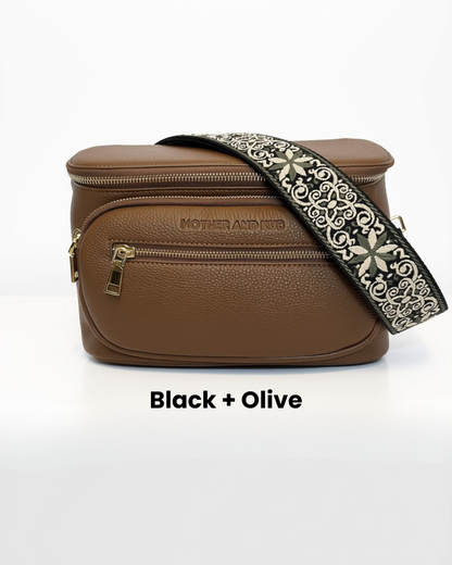 Zoey Crossbody Diaper Bag 2.0- Brown