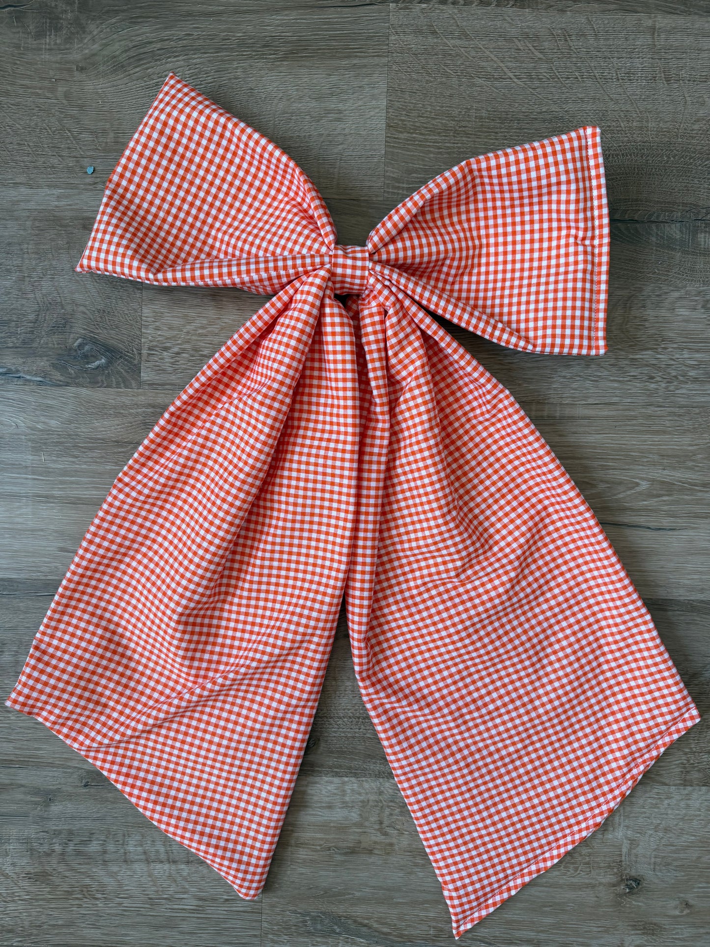 Orange Gingham Large Bow