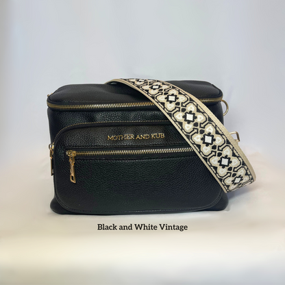Zoey Crossbody Bag- Black + Strap